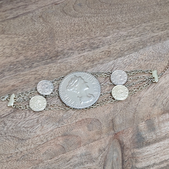 Local Boutique Jewelry - Greek Coins Multilayer Chains Bracelet